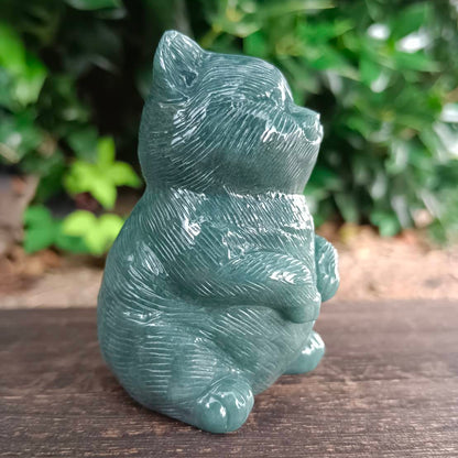 [Little Jade Pavilion] # 1069 Guatemala Jadeite Guai Guai Cat