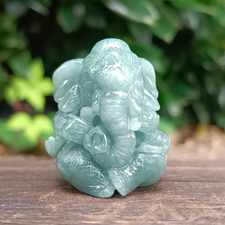 [Little Jade Pavilion] #1072 Guatemala Jadeite Elephant Buddha Ornament