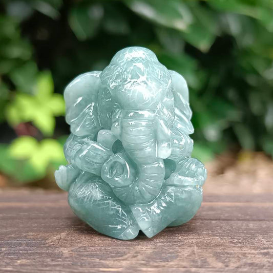 [Little Jade Pavilion] #1072 Guatemala Jadeite Elephant Buddha Ornament