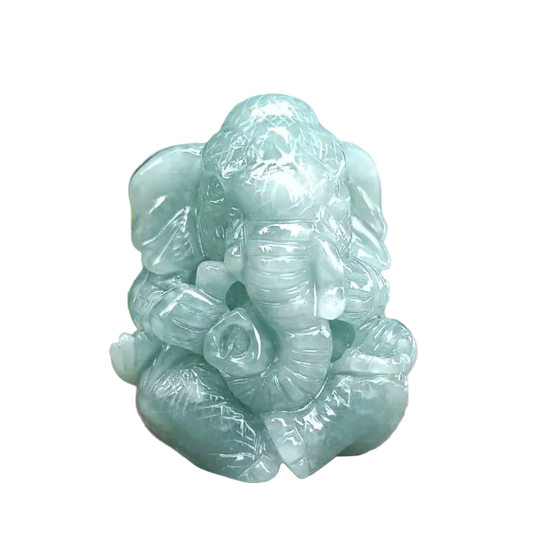 [Little Jade Pavilion] #1072 Guatemala Jadeite Elephant Buddha Ornament
