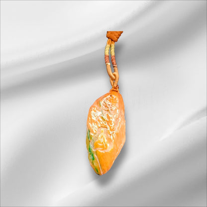 #880 Green and Yellow Burmese Jadeite, Enlightenment Pendant