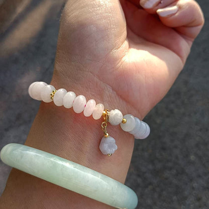 #98 Mason-Kay Certified Lavender Designer Jadeite Jade Bead Bracelet, 8~13 mm