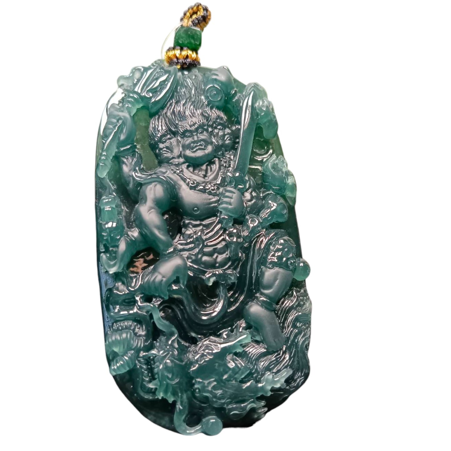 #1113 Natural Guatemala Jadeite Mahakala大黑天 Pendant
