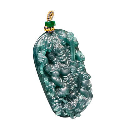 #1113 Natural Guatemala Jadeite Mahakala大黑天 Pendant
