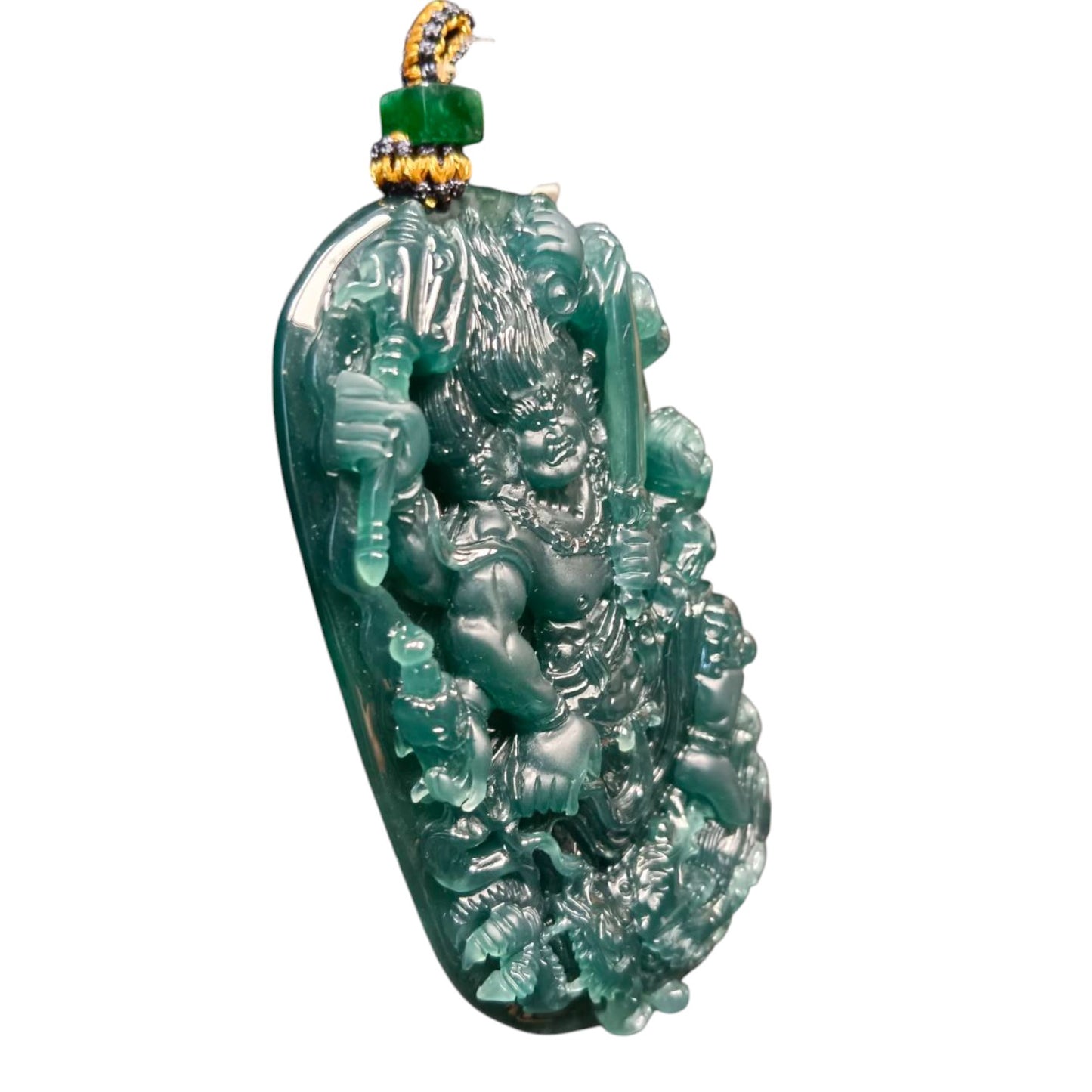 #1113 Natural Guatemala Jadeite Mahakala大黑天 Pendant