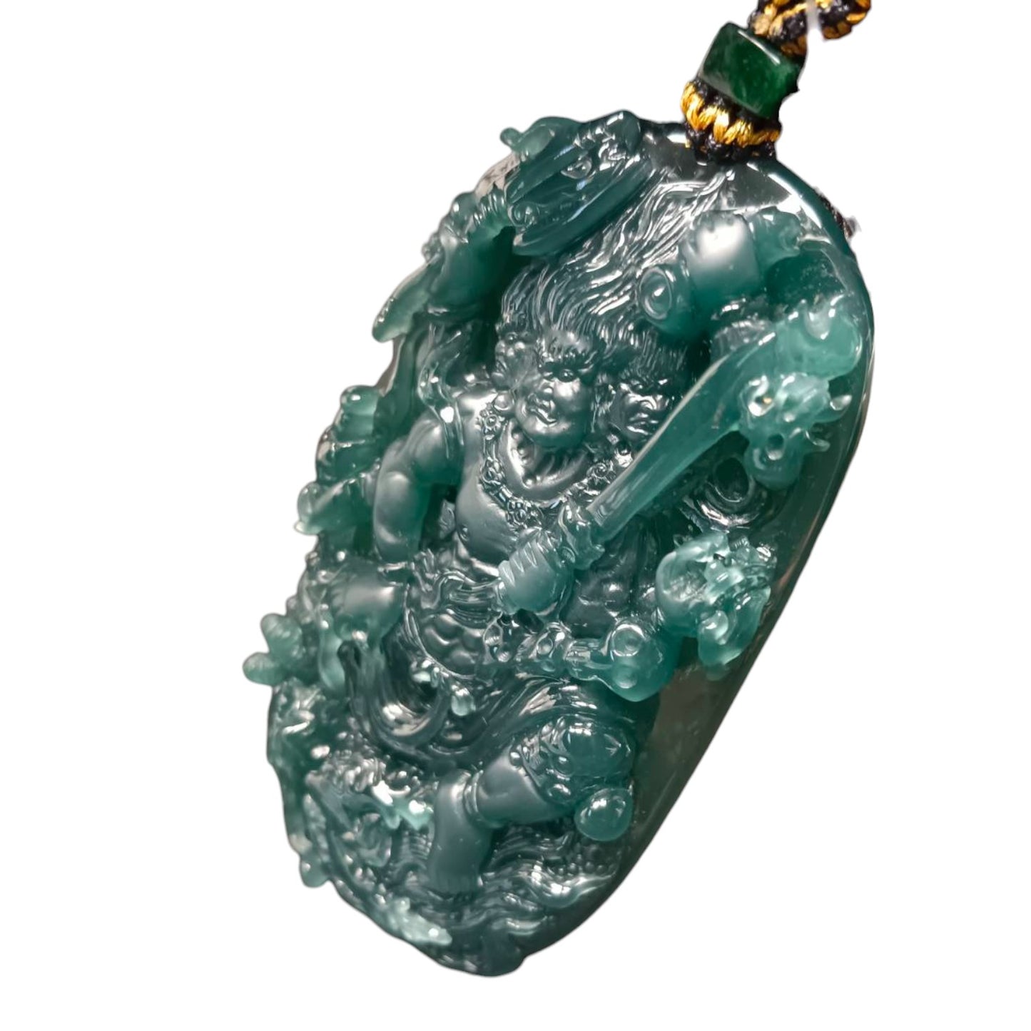 #1113 Natural Guatemala Jadeite Mahakala大黑天 Pendant