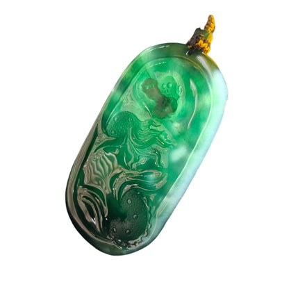 #1113 Natural Guatemala Jadeite Mahakala大黑天 Pendant