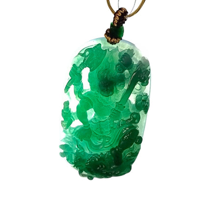 #1113 Natural Guatemala Jadeite Mahakala大黑天 Pendant