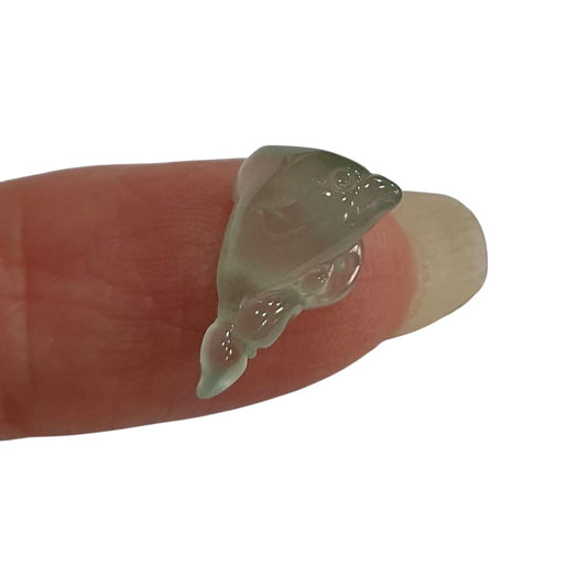 #113 GIA Certified Natural Icy Translucent Burma Jadeite Jade, Dolphin Pendant