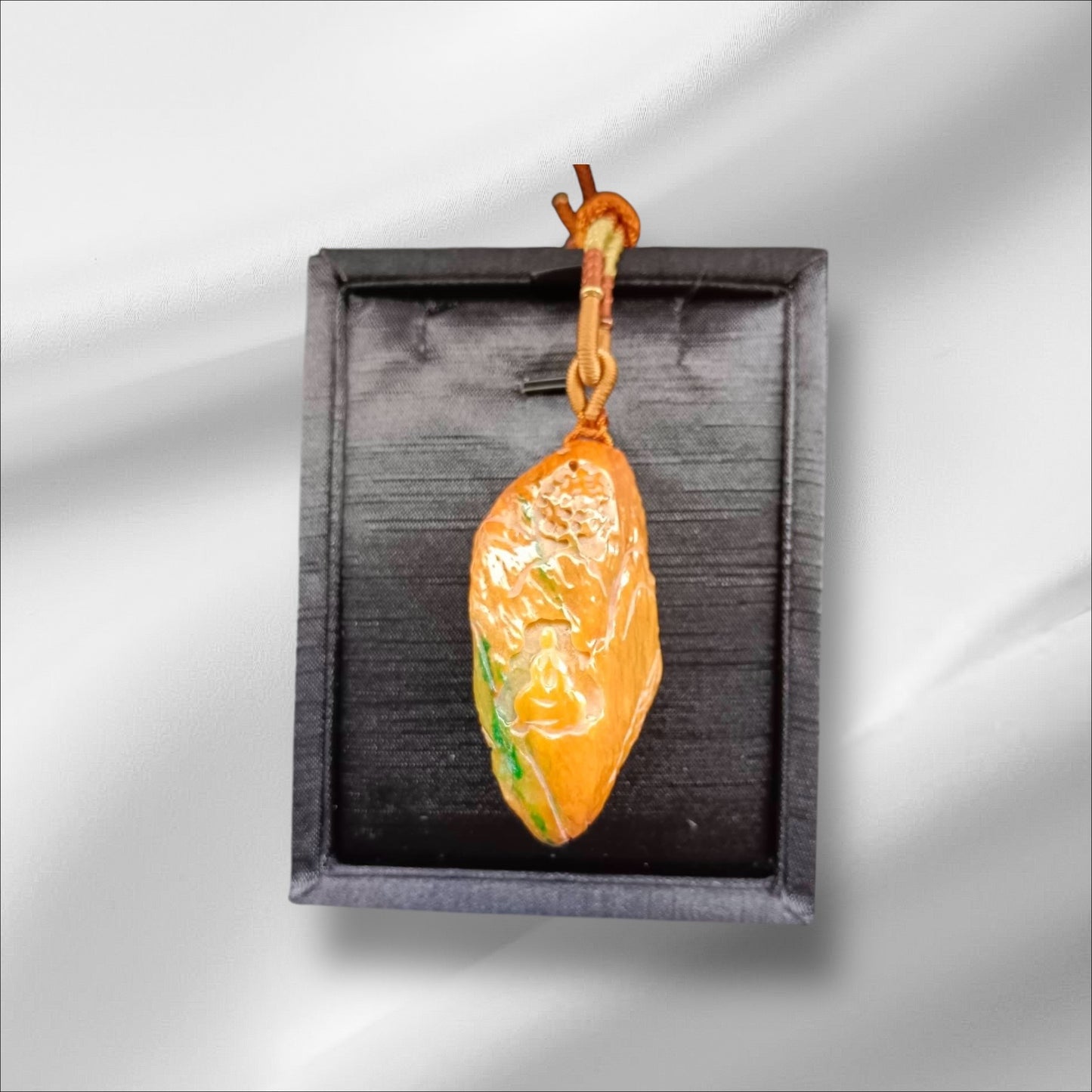 #880 Green and Yellow Burmese Jadeite, Enlightenment Pendant