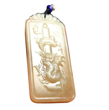 #863 AGL Certified Hetian Nephrite Jade, Flying Dragon in the Sky