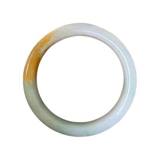 #750 WCMGTL Certified Natural Multi-Color Burma Jadeite Half-Round Bangle Bracelet (63x13.7x8.8 mm)