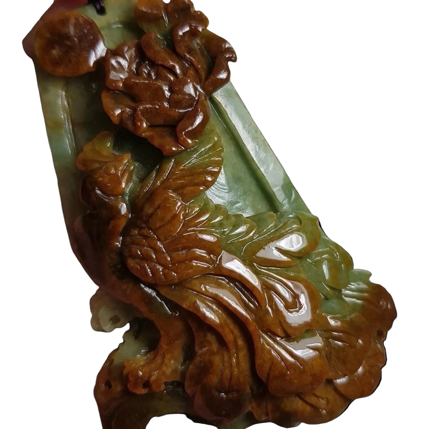 #132 Mason-Kay Certified Natural Red Burma Jadeite Jade Phoenix Pendant