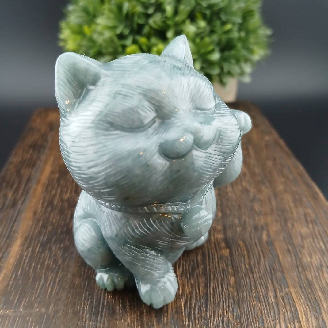 [Little Jade Pavilion] #1067 Guatemala Jadeite Proud 招財貓