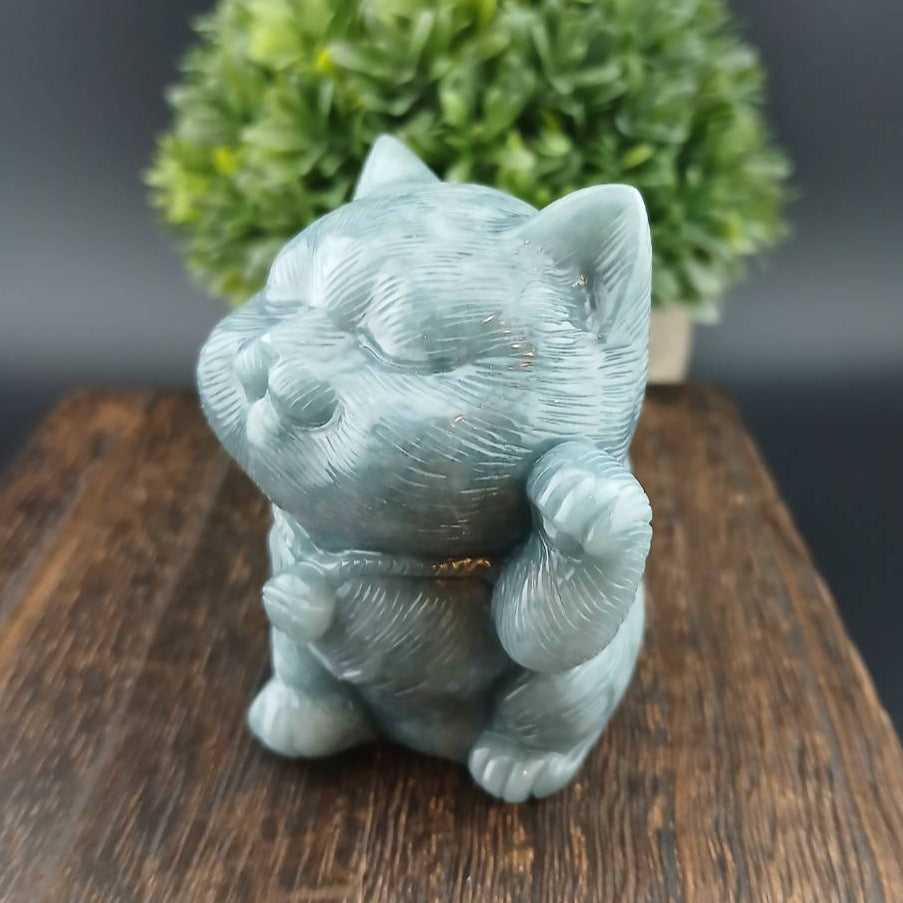 [Little Jade Pavilion] #1067 Guatemala Jadeite Proud 招財貓