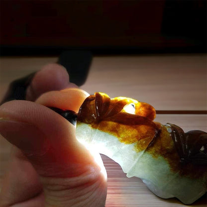 #151 Mason-Kay Certified Natural Icy Red Burma Jadeite Jade Bamboo (節節高升) Pendant