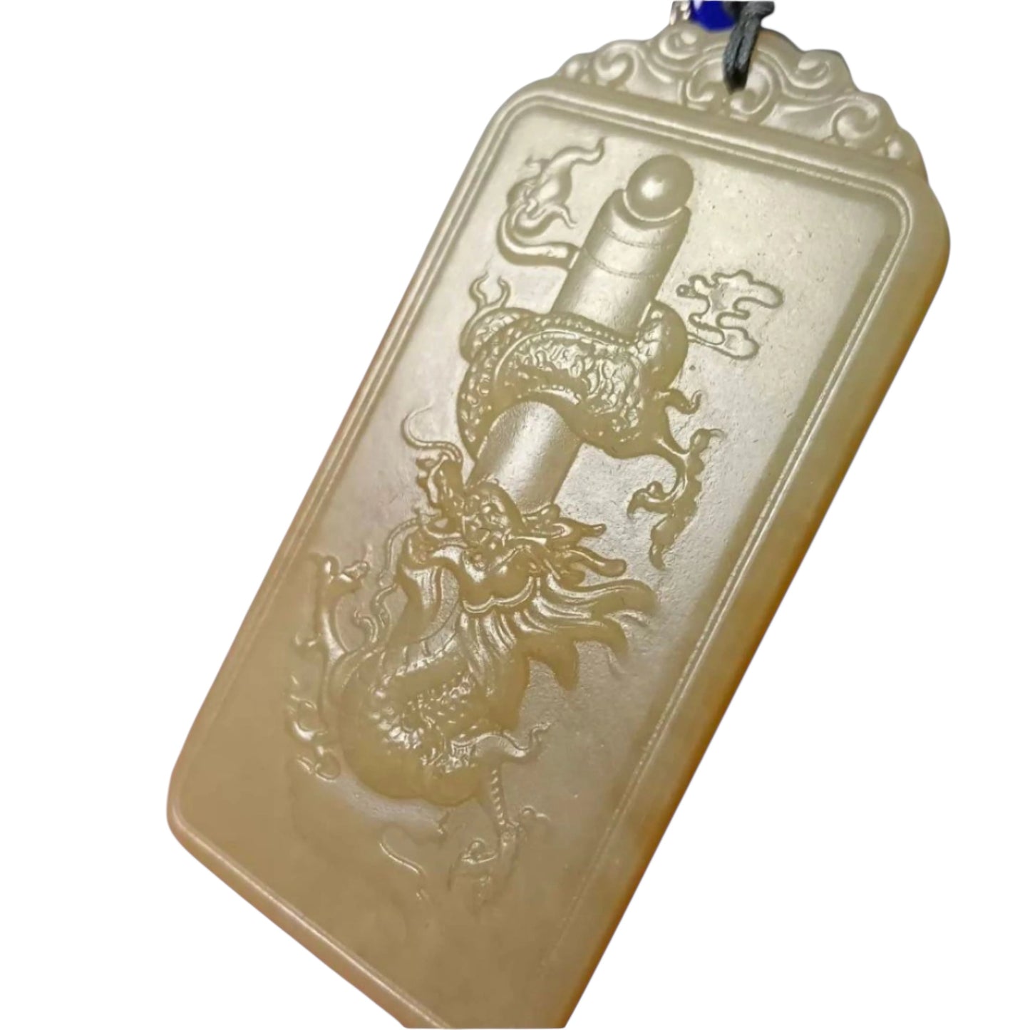 #863 AGL Certified Natural Nephrite Jade, Flying Dragon in the Sky