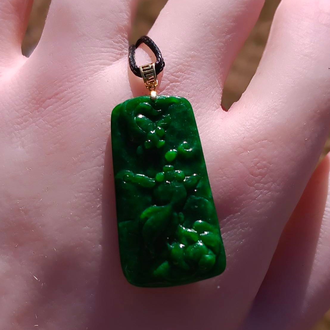 #112 Rare GIA Certified Imperial Green and Spicy Green Natural Old Burma Jadeite Jade Fish Pendant with an 18K Yellow Gold Bail