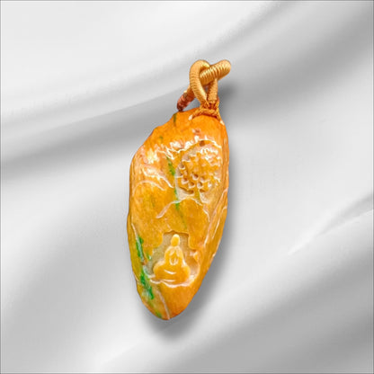 #880 Green and Yellow Burmese Jadeite, Enlightenment Pendant
