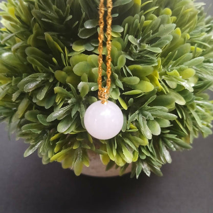 [Little Jade Pavilion] #879 Translucent Light Purple Burma Jadeite Bead Pendant, 18K Gold Bail, 13 mm