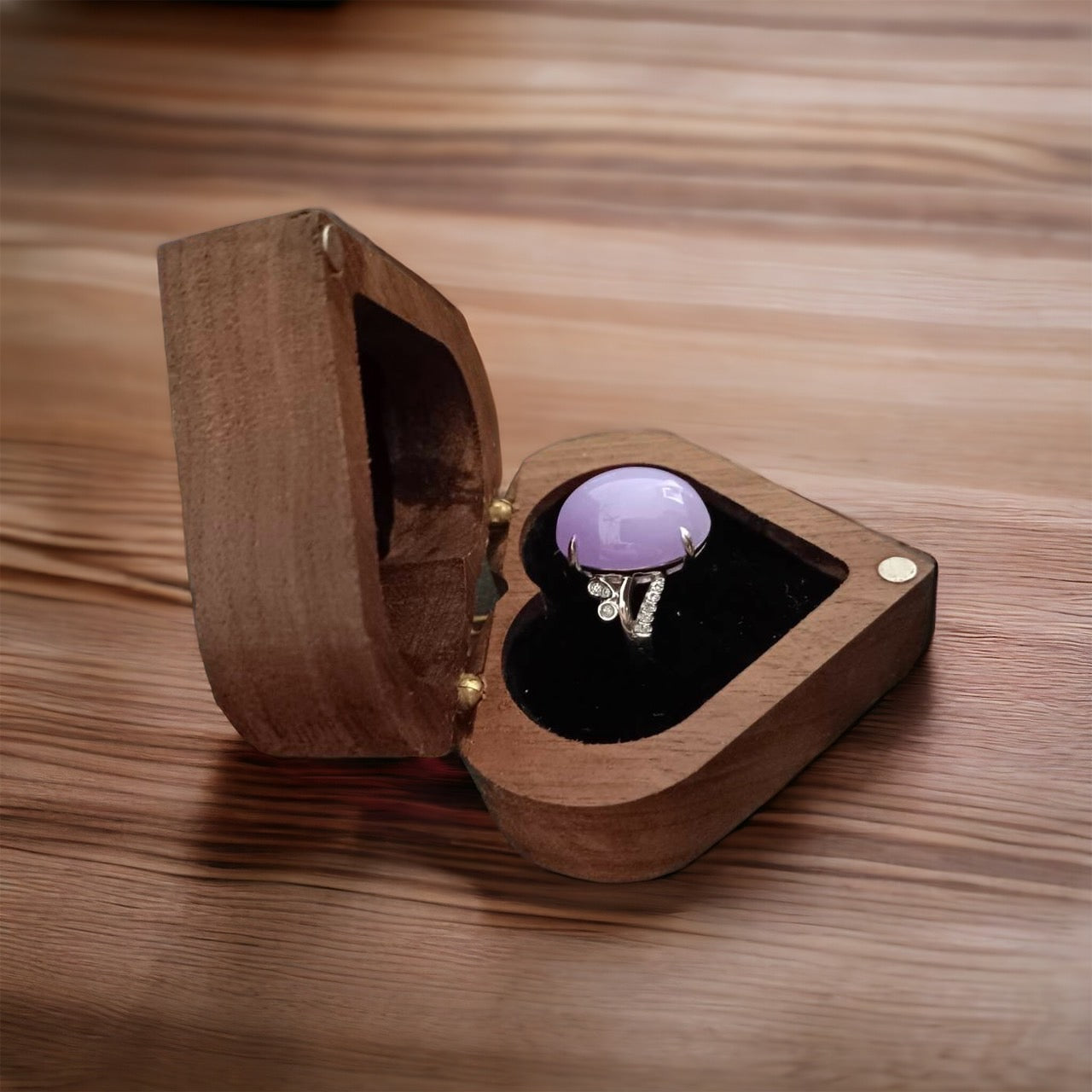 #107 High-End GIA Certified Natural Lavender Burma Jadeite Jade Ring with 18K White Gold and Diamonds Setting