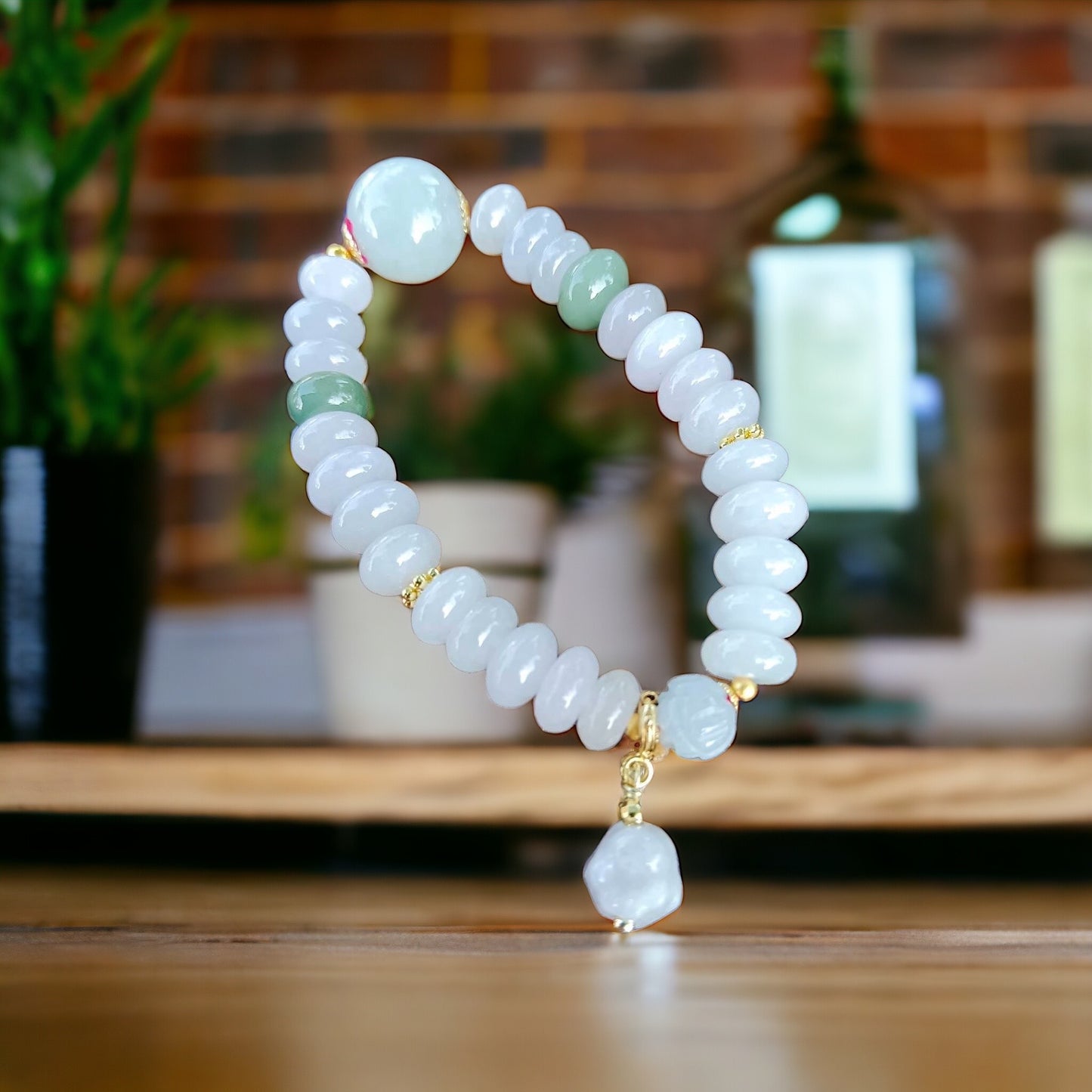 #98 Mason-Kay Certified Lavender Designer Jadeite Jade Bead Bracelet, 8~13 mm