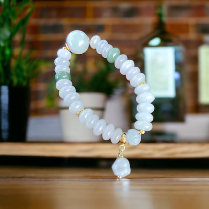 #98 Mason-Kay Certified Lavender Designer Jadeite Jade Bead Bracelet, 8~13 mm
