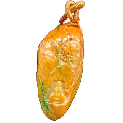 #880 Green and Yellow Burmese Jadeite, Enlightenment Pendant