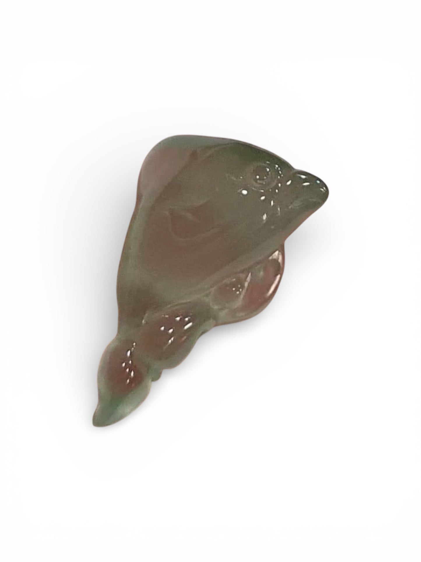 #113 GIA Certified Natural Icy Translucent Burma Jadeite Jade, Dolphin Pendant