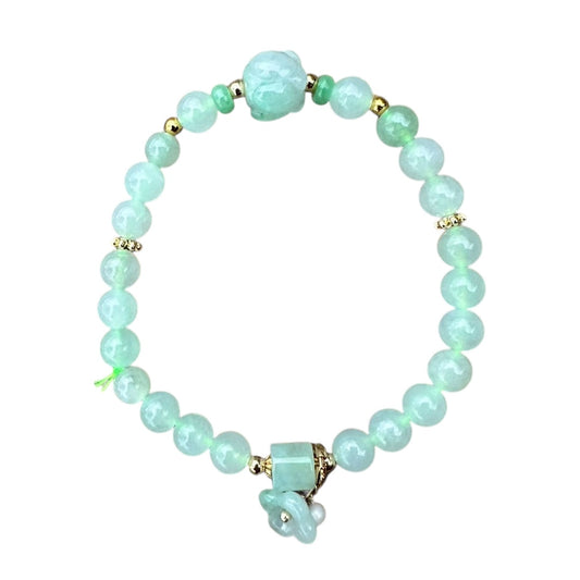 #130 Mason-Kay Certified Translucent Jadeite Jade Designer's Bead Bracelet