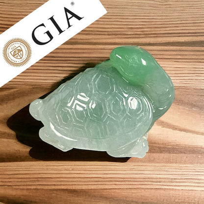 #26 GIA Certified Splash Emerald Green Natural Burma Jadeite Jade Figurine