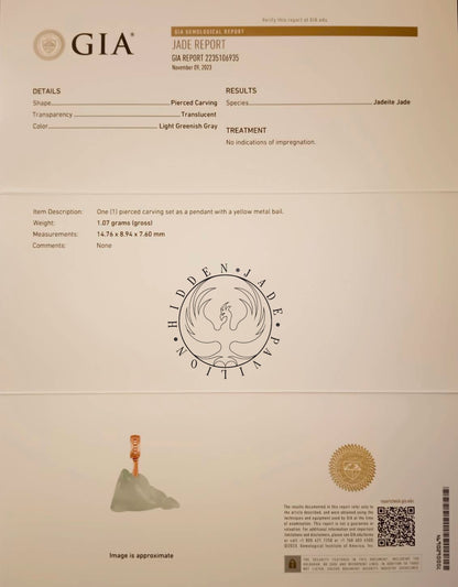 #113 GIA Certified Natural Icy Translucent Burma Jadeite Jade, Dolphin Pendant