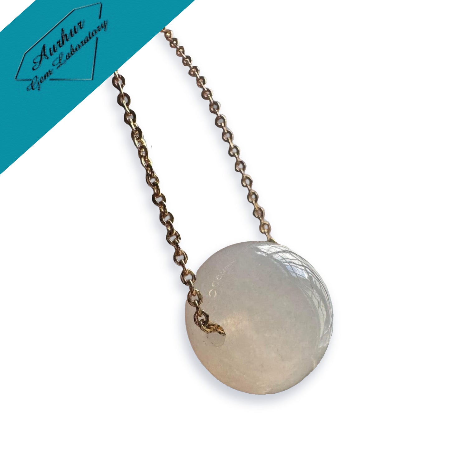 #847 AGL Certified Natural Semi-Transparent White Burma Jadeite, Rondelle Bead Necklace (15x12.7 mm)