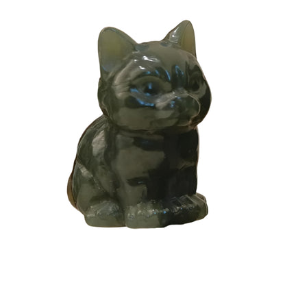 #1039 Natural Hetian Nephrite Cat Pendant