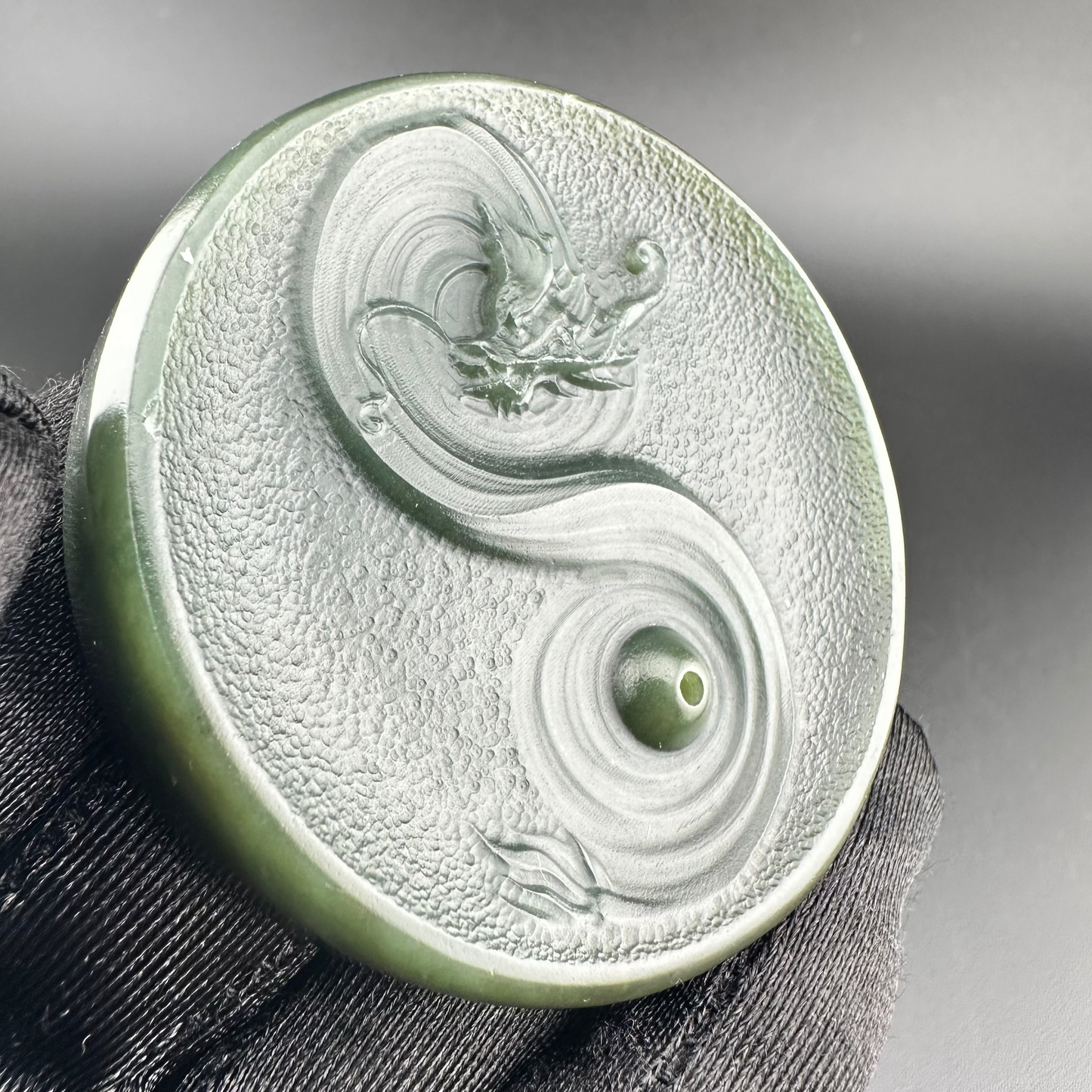 #1058 Natural Hetian Nephrite, Dragon Incense Holder