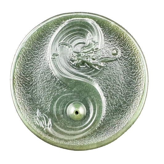 #1058 Natural Nephrite Jade, Dragon Incense Holder
