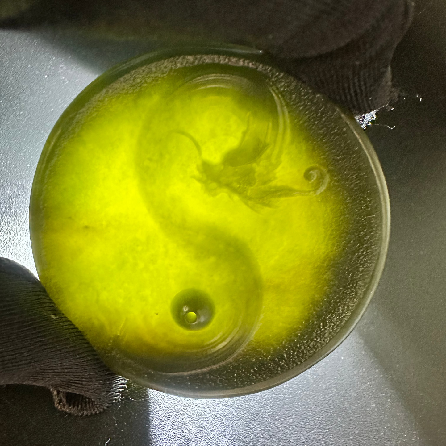 #1058 Natural Hetian Nephrite, Dragon Incense Holder