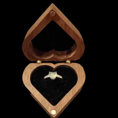 [Little Jade Pavilion] #754 Natural Icy Semi-Transparent White Burma Jadeite Heart-Shaped Ring with S925 and CZ setting