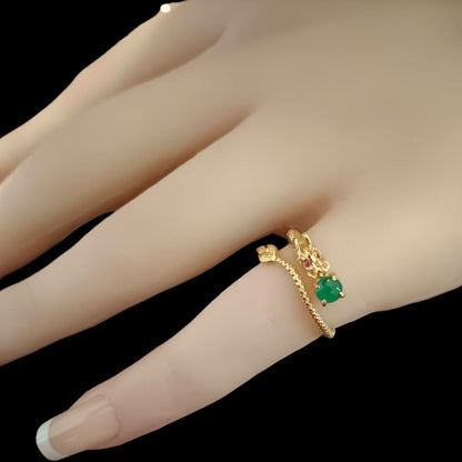 #766~#770 Natural Imperial/Emerald Green Guatemala Jadeite Dragon Ring with Sterling Silver Setting