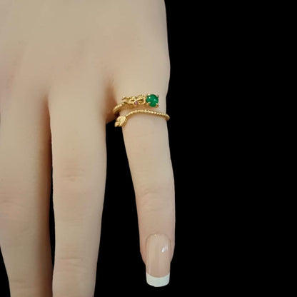 #766~#770 Natural Imperial/Emerald Green Guatemala Jadeite Dragon Ring with Sterling Silver Setting