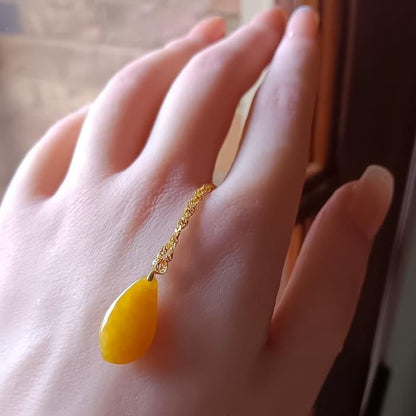 #7 Natural Icy Yellow Burma Jadeite Natural-Shaped Pendant