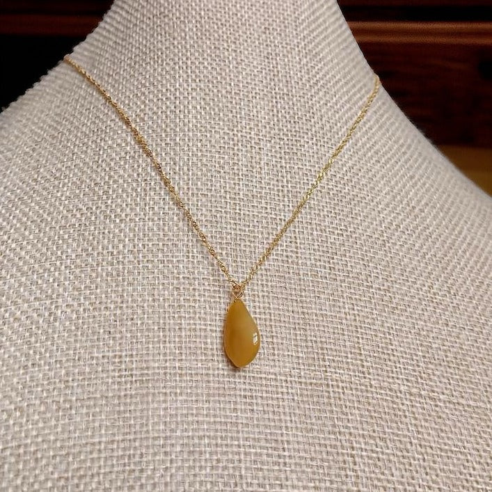#7 Natural Icy Yellow Burma Jadeite Natural-Shaped Pendant