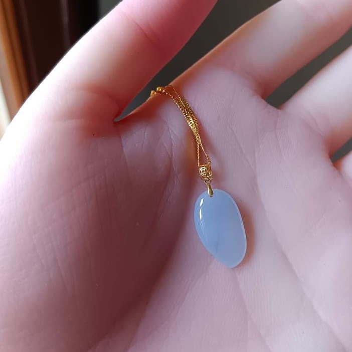 #6 Natural Icy Translucent Lavender Burma Jadeite Natural-Shaped Pendant