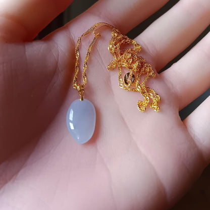#6 Natural Icy Translucent Lavender Burma Jadeite Natural-Shaped Pendant
