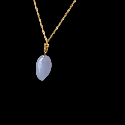 #6 Natural Icy Translucent Lavender Burma Jadeite Natural-Shaped Pendant