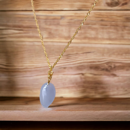 #6 Natural Icy Translucent Lavender Burma Jadeite Natural-Shaped Pendant