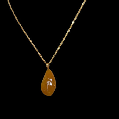 #7 Natural Icy Yellow Burma Jadeite Natural-Shaped Pendant