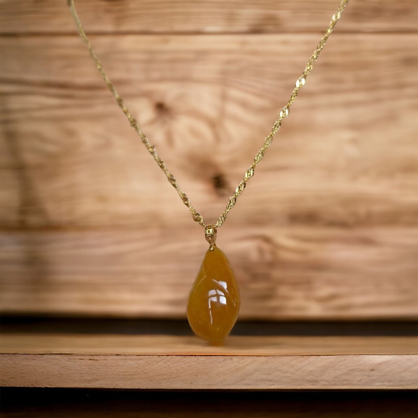 #7 Natural Icy Yellow Burma Jadeite Natural-Shaped Pendant