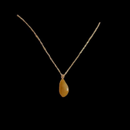 #7 Natural Icy Yellow Burma Jadeite Natural-Shaped Pendant