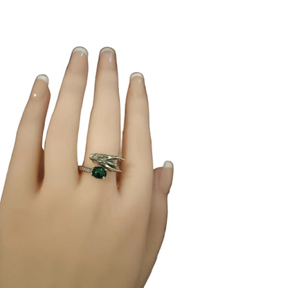 #766~#770 Natural Imperial/Emerald Green Guatemala Jadeite Dragon Ring with Sterling Silver Setting